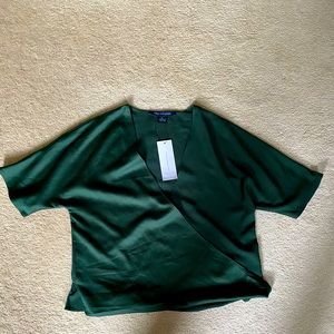 French Connection Satin Top - Green NWT